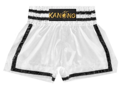 Kanong Muay Thai broekjes : KNS-140-Wit-Zwart